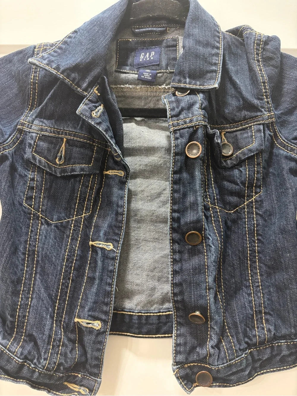 GAP Kids Casual Streetwear Western Dark Wash Denim Jacket. Size 8